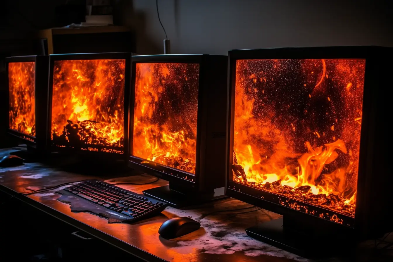 Can long-term same-image display damage a computer monitor